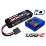 TRAXXAS 2985-2S Laddare USB-C och 2S 7.4v 3000mAh LiPo Batteri Combo