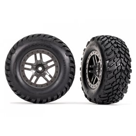TRAXXAS 6964 Däckamp Fälg SCT OffroadSplit-Spoke Gray 2.8" 4WD TSM 2