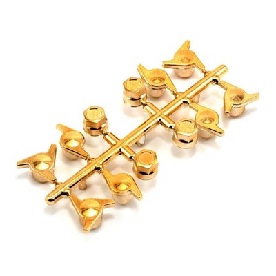Hjulmutter och Knock Off Guld Set 4mm