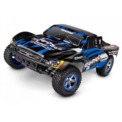 TRAXXAS 58034-8-BLUE Slash 2WD 1 10 RTR TQ Blå Clipless USB Med Batteri Laddare
