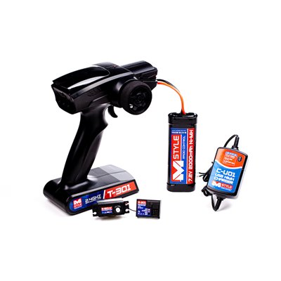 Mstyle Set med Sändare, Mottagare, Servo, Batteri och Laddare