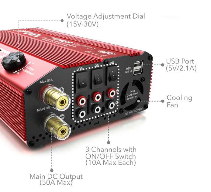 Heavy Duty, Power Ready EFUEL 1200W/50A Power Supply 3