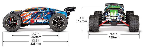 Traxxas - E-Revo 4WD TQ Monster Truck Orange El 1:16 RTR - Med batteri och laddare 2