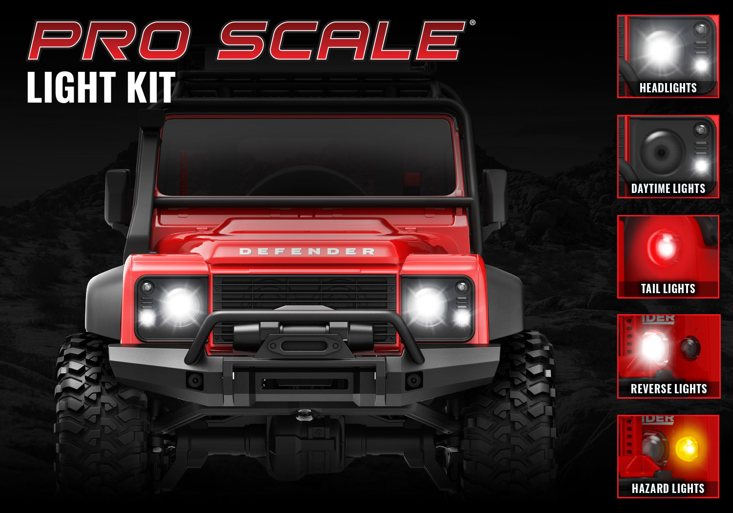 landrover defender proscale trx.4m led kit