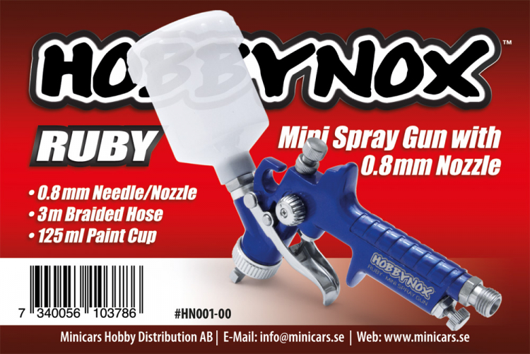 Färgspruta Mini Toppmatad 125ml Kopp 0.8mm 3m Slang