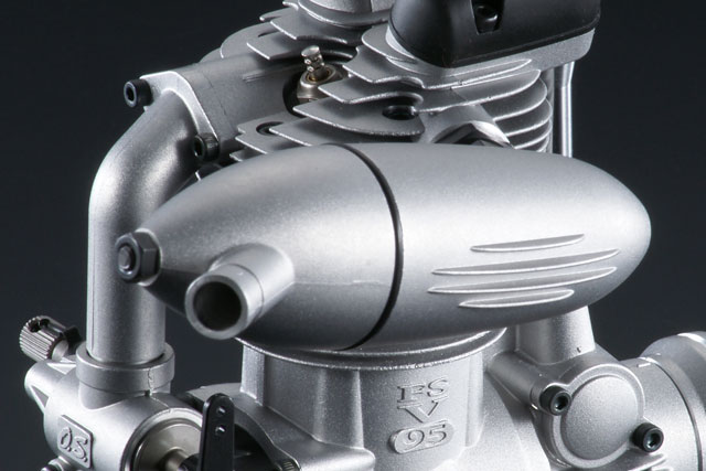 O.S. FS-95V 4-Takts Flygplansmotor inkl. ljuddämpare .95ci | 15.59cc 2